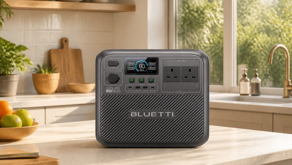 BLUETTI Elite 200 V2 in modern kitchen sunlight