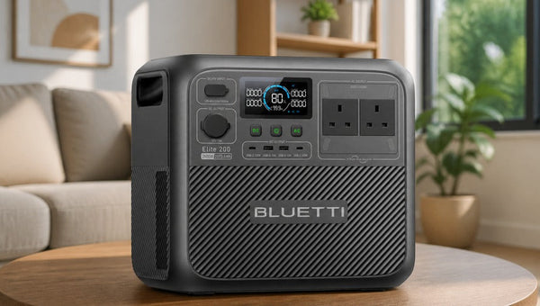 BLUETTI Elite 200 V2 power station in modern living room