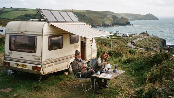 Coastal caravan solar panels in the UK