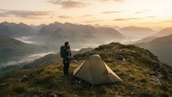 Mountain ridge wild camping in the UK