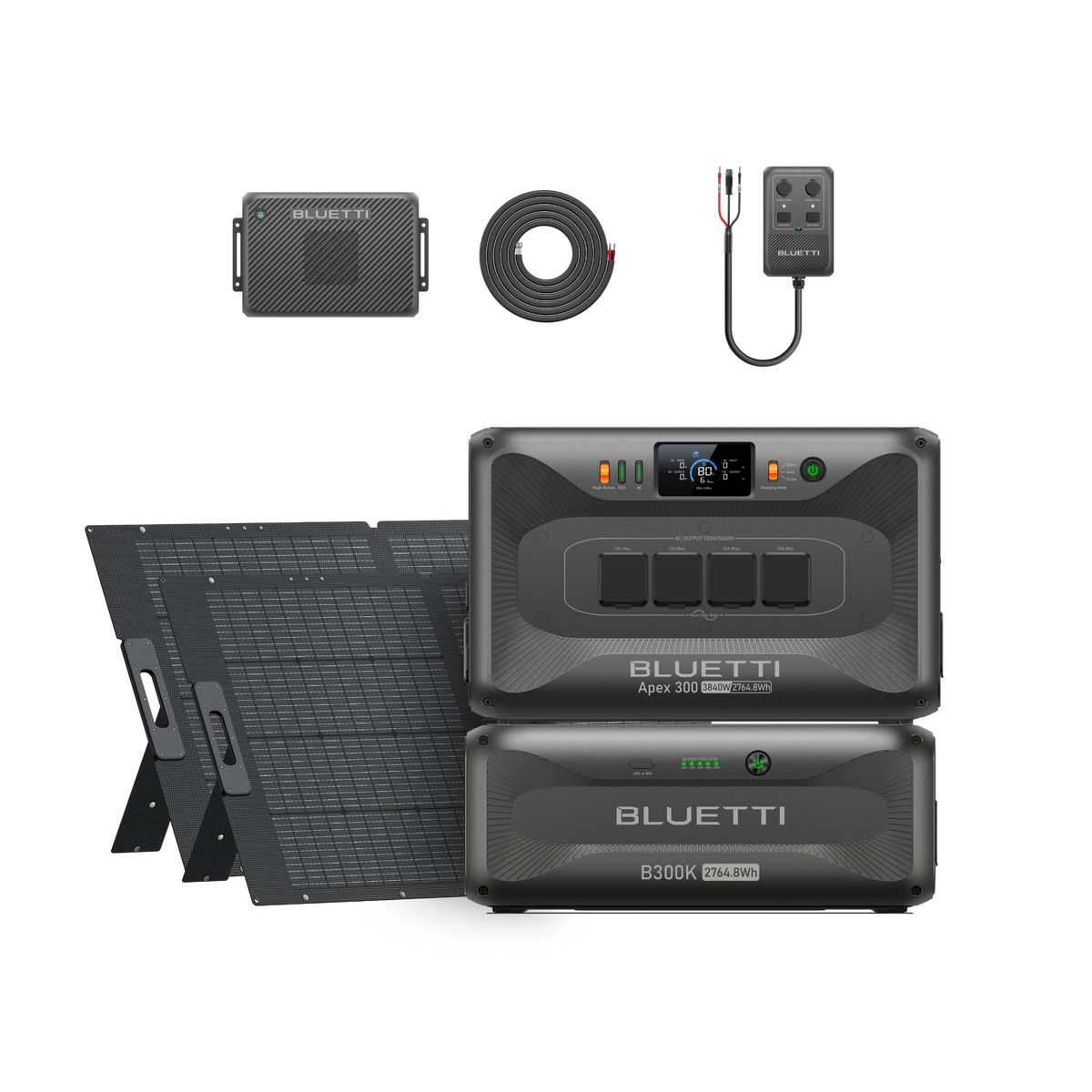 Apex 300 + B300K + Charger 2 + DC Hub + 2× 350W