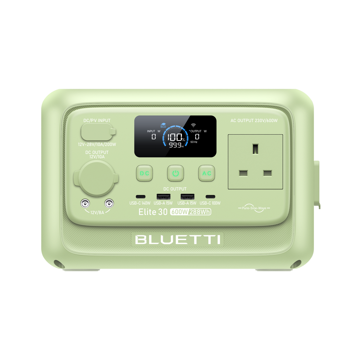 BLUETTI Elite 30 V2 Portable Power Station | 600W 288Wh | Green